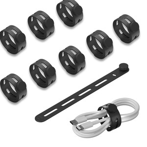 Nuevas Bridas Reutilizables de Silicona Ajustables Organizador de Cables Soporte para <span class=keywords><strong>Cable</strong></span> de Cargador Gestión de Cables de Auriculares 130 mm - Product Image 1