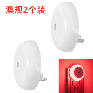 Australian <b>Plug</b> <b>In</b> Night <b>Light</b> 2 Pack Led Warm White <b>Light</b> Socket Power Supply Energy Saving Moon Shape - Product Image 3