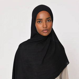 Modest fashion modal muslim <b>hijab</b> soft lightweight breathable shawl 180 70cm <b>full</b> coverage design fine sewing solid and printed - Product Image 3