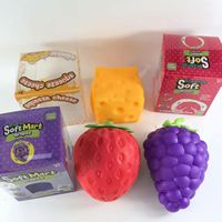 Jouet créatif de simulation de fruits et légumes en TPR, grand fruit de la vigne super doux et durable, anti-stress, vente en gros