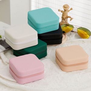 Estuche de Joyería de Cuero PU Mini Personalizado de Primera Calidad, con Cierre de Cremallera, Plegable, con Asa Suave, Ideal para Viajes, Bolsa de Almacenamiento y Exhibición - Product Image 1