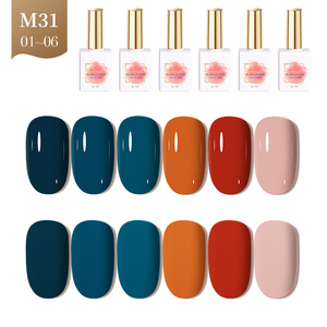 AILANUO Acrylic <b>Nail</b> Art Gel Polish UV Gel OEM Wholesale 6 Colors <b>Set</b> 15ml Bottles Gel <b>NAIL</b> Polish Kit Custom Private Label - Product Image 1