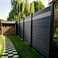 Panneau de clôture extérieur en vinyle 3D WPS WPC brun Guard Wall Palisade avec poteau, résistant aux intempéries, pour usage résidentiel