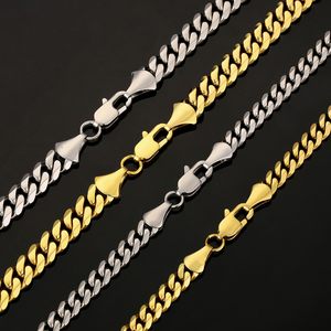 Hot Sale Stainless Steel <b>Titanium</b> Steel Miami Cuban <b>Chain</b> Necklace Gold Plated Hypoallergenic Hip Hop Jewelry Wholesale - Product Image 5