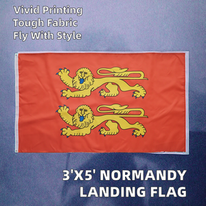 Drapeau de la <span class=keywords><strong>Normandie</strong></span>, d'atterrissage <span class=keywords><strong>en</strong></span> France, imprimé numériquement <span class=keywords><strong>en</strong></span> polyester durable, 3'x5' - Product Image 2