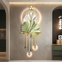 Vente en gros d'art mural de luxe 3D acrylique LED peintures décoratives pour la maison avec motif vertical décoration murale plante suspendue style Art déco