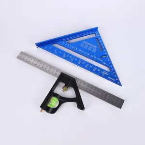 Triangle Ruler 7inch Aluminum Alloy Angle Protractor Speed Metric Imperial Square Measuring Ruler