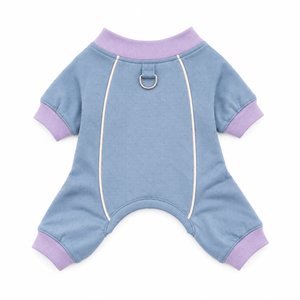 Cute Blue Dog Vests with Purple Trim Breathable Cotton Blend Summer All Seasons Pet <b>Clothes</b> <b>for</b> Small Dogs - Product Image 1