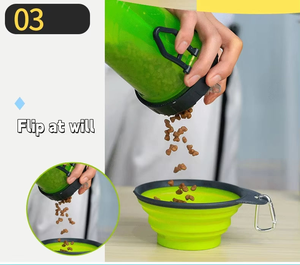 Cangkir air hewan peliharaan, aksesori anjing Dispenser makanan perjalanan luar ruangan pemberi makanan anjing - Product Image 4