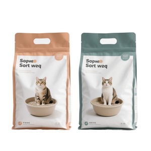 Custom Printed Biodegradable 5kg 10kg Flat Bottom Plastic <b>Cat</b> <b>Litter</b> Packaging Bag With Handle - Product Image 2