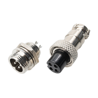 Connecteur aviation GX12 Connecteur circulaire femelle et mâle à 2-7 broches à filetage 12mm