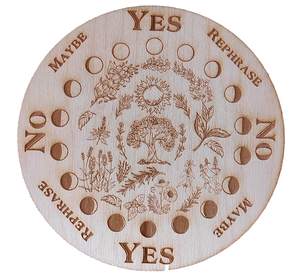 Tabla de Péndulo de Madera, Herramientas de Adivinación para Prácticas Espirituales y Ocultas, Decoración de Altar para Brujas y Wiccanas, Tabla de Adivinación - Product Image 1