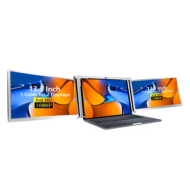 Factory Direct Business 14'' Triple Portable Monitor Dual Screen Double Monitor 14 Inch 2 IPS Screen For Laptop