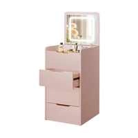 Ensemble de coiffeuse avec miroir et tiroirs Armoire de rangement pour table à cosmétiques en bois Table de maquillage pliante pour les salons de maquillage
