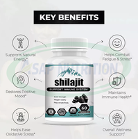 Complément alimentaire naturel Ausreson, capsule de Shilajit, pur et biologique, provenant de l'Himalaya et de la mousse marine, acide fulvique à 50%, meilleures capsules de Shilajit
