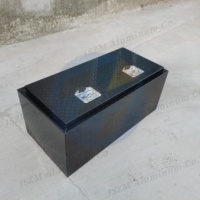 Boîte à outils en maille d'aluminium noir durable personnalisée, grande capacité, boîte à outils en métal pour camions