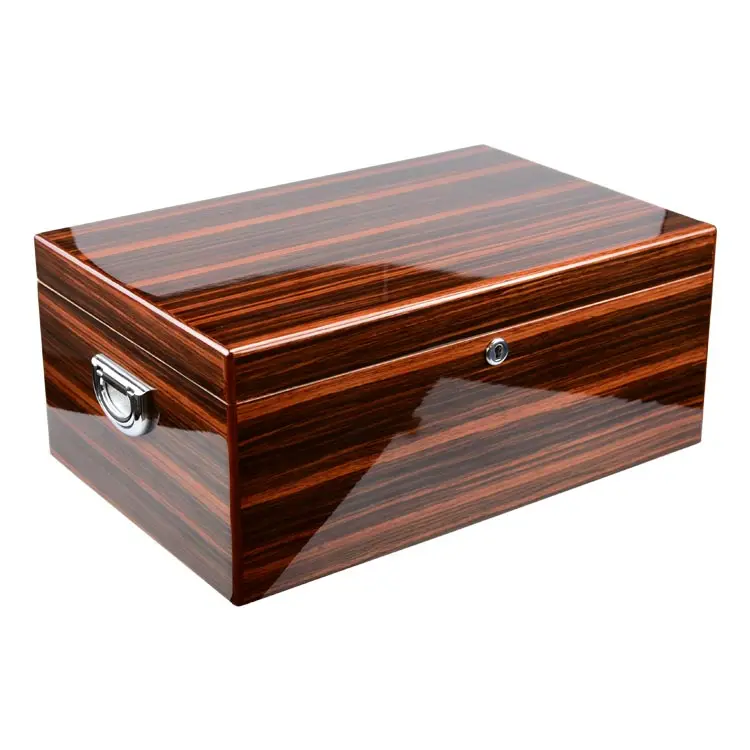 हीरा क्राउन आबनूस उच्च चमक समाप्त सिगार पैकेजिंग स्पेनिश देवदार लकड़ी के बॉक्स सिगार humidor