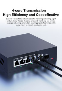 Livraison rapide, commutateur PoE Gigabit 6 ports, 4 PoE, 1 Uplink, 1 SFP, 65W, IEEE802.3af/at, commutateur réseau pour système de caméra IP CCTV - Product Image 4