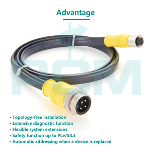 Asi Kan 7/8 ''Mannelijke Naar M12 Vrouwelijke Actuator Sensorinterface Vlakke Voedingskabel Voor Plc Fieldbus Profibus - Product Image 5