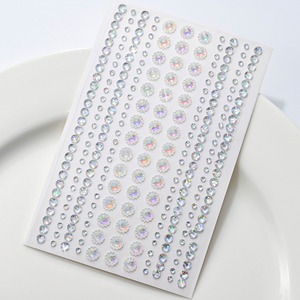 3D iridiscente girasoles cristal diamante cara pegatinas cristal flor Rhinestone Facial pegatina ojo cuerpo DIY fiesta cara gemas - Product Image 5