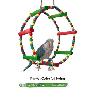 Supporto per Uccelli in Legno Multifunzionale, Giocattolo Decorativo Colorato per Uccelli - Product Image 1