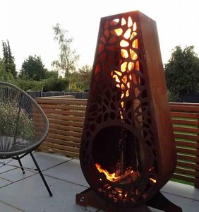 Poêle/cheminée extérieure en acier corten à bois - Product Image 2