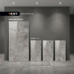 Azulejos de porcelana esmaltada Aramani Gris Beige 800x1600mm para suelo y pared, elegante aspecto de piedra 80x160cm - Product Image 5