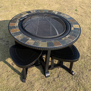 5 uds fácil de limpiar Metal conjunto completo al aire libre Patio <span class=keywords><strong>barbacoa</strong></span> parrilla <span class=keywords><strong>chimenea</strong></span> cocina montaje completo cocina carbón calefacción carbono - Product Image 2