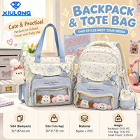 Sac à dos décontracté pour adolescentes, ensemble de 2 pièces, grande capacité, imprimé étoiles, transparent, esthétique, mignon, directement de l'usine