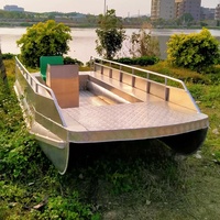 Bateau ponton de luxe miniature en aluminium de 13 pieds, kit de bateau en aluminium soudé, pontons en aluminium pour bateau ponton