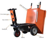 Mini-dumper électrique à batterie, chariot de transport manuel pour chantier, chariot à plateforme électrique à 3 roues