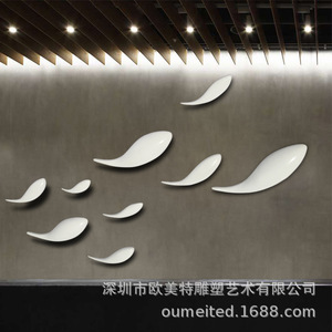 Resin Fish Pendant Abstract Bird Wall Art Home Decoration Modern Sculpture Irregular Shape White Resin Craft - Product Image 4