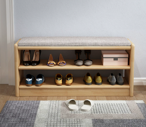 Panca <span class=keywords><strong>scarpiera</strong></span> multifunzionale in legno con mobile contenitore per ingresso e cuscino morbido, <span class=keywords><strong>dimensioni</strong></span> precise, prodotta in Cina - Product Image 5