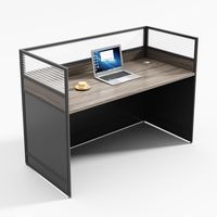 Bureau d'ordinateur ergonomique en bois moderne JINS, poste de travail écologique pour villa, bureau, 4-6-8 personnes, position combinée, écran partitionné