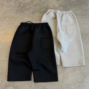 Custom Design Heavyweight Baggy Casual Wear Sweat Long Capris Shorts Unisex Cotton Polyester 300-600 Gsm 3/4shorts Manufacturer - Product Image 1