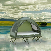 Lit de camping surélevé portable 2 personnes en tissu Oxford 2025 – Structure à une chambre pour le camping en extérieur