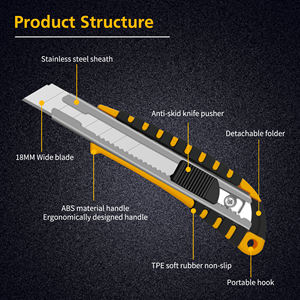 Высококачественные ножи с защелкивающимся лезвием 9 мм 18 мм из АБС-алюминиевого сплава ручной режущий нож Коробка резак универсальный нож - Product Image 4