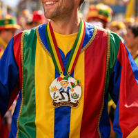 Maßgefertigte 3D-Stereo-Karnevalsmedaille, vergoldet, emailliert, hohl, Clown-Karussell-Bier-Band-Festival, geprägte Cartoon-Figur