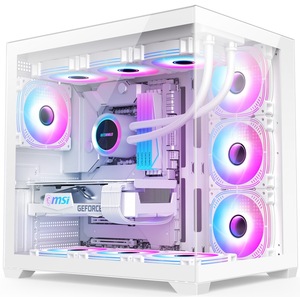 LY <span class=keywords><strong>ATX</strong></span> Paneles de vidrio templado duales Gaming PC Case 360 Radiador superior compatible con Vidrio Curvo <span class=keywords><strong>Torre</strong></span> media Stock - Product Image 2
