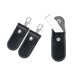 PU Leather <b>USB</b> <b>Flash</b> <b>Drive</b> Case Thumb <b>Flash</b> <b>Drive</b> Holder <b>USB</b> Storage Small Carrying Case with Keychain - Product Image 1
