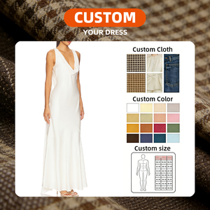 Vestido Maxi Elegante de Noche para Mujer, Tallas Grandes, Blanco, Cuello en V Profundo, Sin Mangas, Cintura Ajustada, Línea A, Largo hasta el Suelo, Diseño OEM Personalizado - Product Image 3