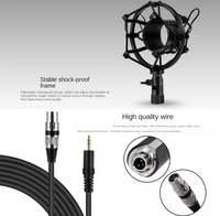 Microphone à condensateur XLR filaire - Microphone de studio portable pour ordinateur, cardioïde, avec suspension antichoc, modèle Q8 Gaming en métal et plastique