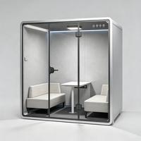Cabine insonorisée compacte pour deux personnes, pod acoustique de bureau, cabine silencieuse personnelle avec couleur intérieure optionnelle, espace de bureau