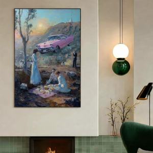 Venta al por Mayor de Arte Mural Realista, Lienzo Pintado a Mano, Escena Rosa, Pintura al Óleo con Textura 3D, Pintura Mural Grande, Arte Decorativo - Product Image 3