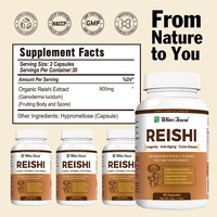 Winstown Ganoderma lucidum cápsulas polvo de esporas EXTRACTO DE Reishi orgánico Extracto de hongos en polvo píldoras suplemento dietético cápsula