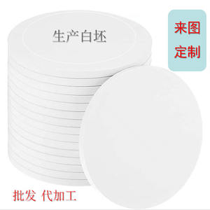 Sous-verres en céramique simples, ronds, blancs, couleur unie, écologiques, design personnalisé, utilisation promotionnelle - Product Image 5