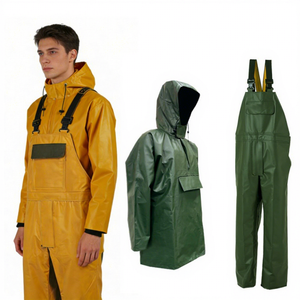 Traje de Lluvia de Dos Piezas Personalizado, Resistente, de PVC, Impermeable, para Pesca - Product Image 1