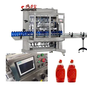 Solidpack Automatic shampoo dish washing shower gel Filling capping Machine Linear cosmetic Liquid paste servo piston filler