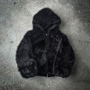 الجملة الوزن الثقيل بوكسي الشارع الشهير الفرنسية تيري طبقة مزدوجة فو الفراء سستة هوديي الرجال عكسها الفراء البريدي حتى هوديي - Product Image 1