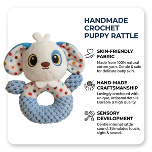 Jouet en peluche doux au <span class=keywords><strong>crochet</strong></span> en forme de chiot, hochet de berceau, clochette suspendue apaisante pour bébé, jouet en peluche mignon de dessin animé, jouet apaisant pour bébé qui pleure - Product Image 3